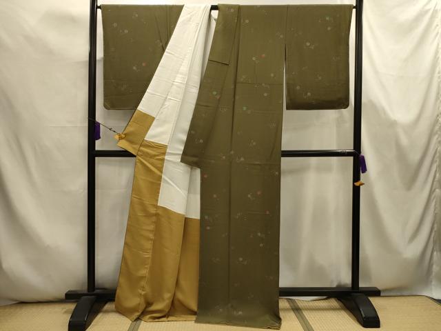 平和屋着物■上質な小紋 花蝶文 正絹 逸品 AABK5730sx
