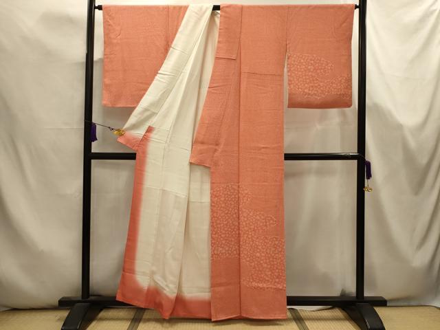 平和屋着物■江戸小紋 訪問着 雲取り花文 正絹 逸品 AABK5733sx