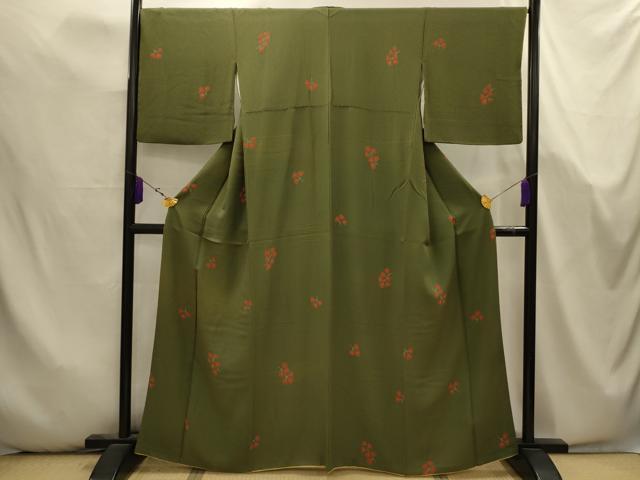 平和屋着物■上質な小紋 絞り 舞花文 正絹 逸品 AABK5742sx