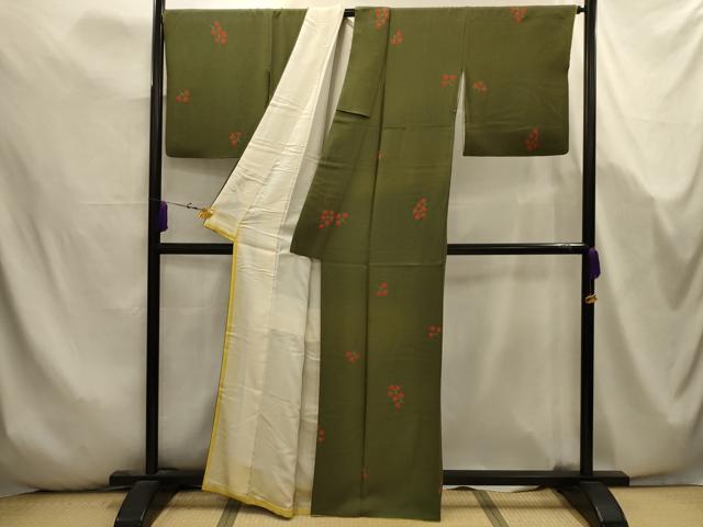 平和屋着物■上質な小紋 絞り 舞花文 正絹 逸品 AABK5742sx