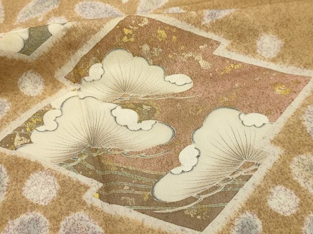 平和屋着物■訪問着 松竹梅松皮菱文 金彩 正絹 逸品 AABK5743sx
