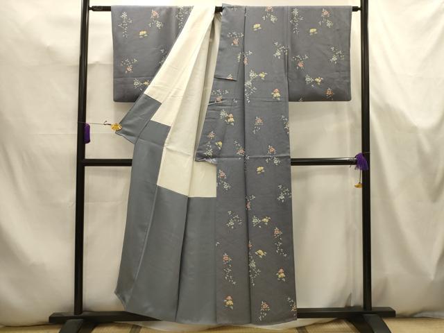 平和屋着物■上質な小紋 草花文 正絹 逸品 AABK5748sx