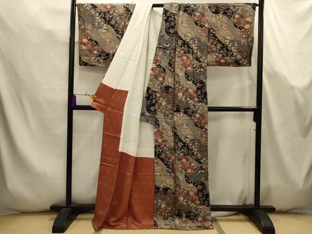 平和屋着物■上質な小紋 道長吉祥花文 金彩 正絹 逸品 AABK5749sx