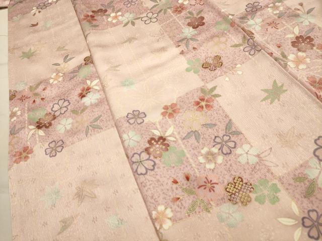 平和屋着物■上質な小紋 色紙結び紐花文 金彩 正絹 逸品 AABK5755sx