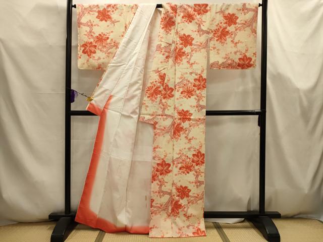 平和屋着物■上質な小紋 楓 正絹 逸品 AABK5759sx