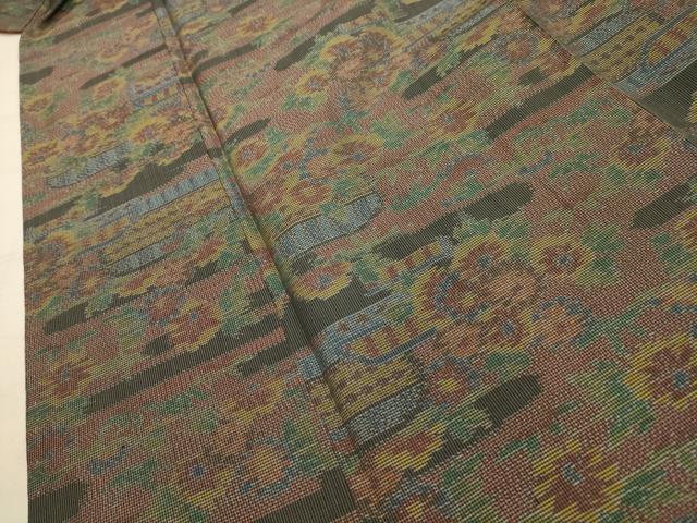 平和屋着物■本場大島紬 花籬文 正絹 逸品 AABK5765sx