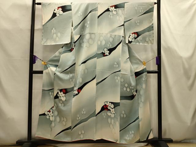 平和屋着物■上質な小紋 草花文 暈し染め 正絹 逸品 AABK5766sx