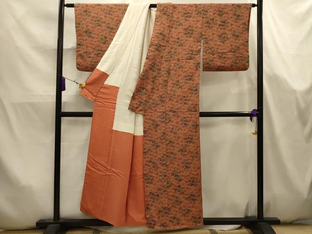 平和屋着物■上質な小紋 型染め 菊尽くし 正絹 逸品 AABK5779sx
