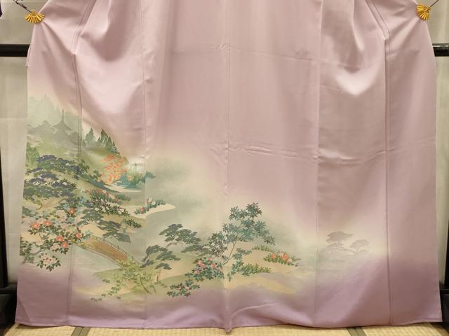 平和屋着物■色留訪問着 風景文 暈し染め さが美扱い 正絹 逸品 AABK5782sx