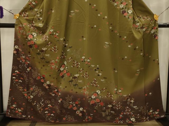 平和屋着物■訪問着 吉祥花文 暈し染め 正絹 逸品 AABK5791sx