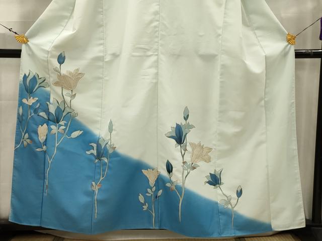 平和屋着物■訪問着 草花文 暈し染め 金彩 洗える着物 AABK5811sx