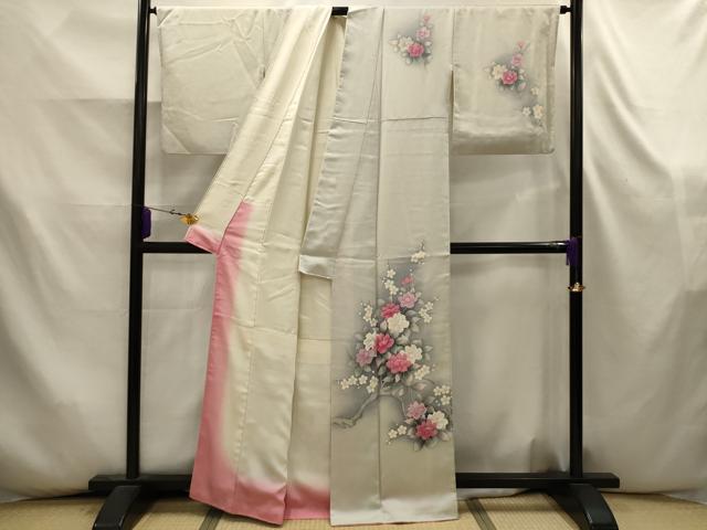 平和屋着物■訪問着 枝花文 暈し染め 正絹 逸品 AABK5815sx
