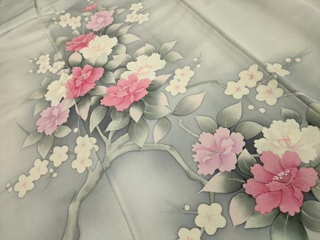 平和屋着物■訪問着 枝花文 暈し染め 正絹 逸品 AABK5815sx