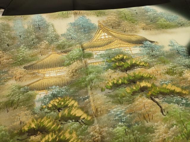平和屋着物■豪華黒留袖 作家物 霞取り風景文 暈し染め 金彩 正絹 逸品 AABK5823sx