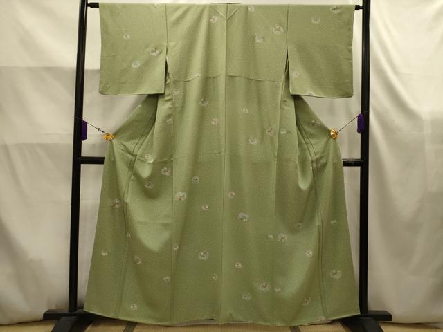 平和屋着物■上質な小紋 草花文 金彩 正絹 逸品 AABK5826sx