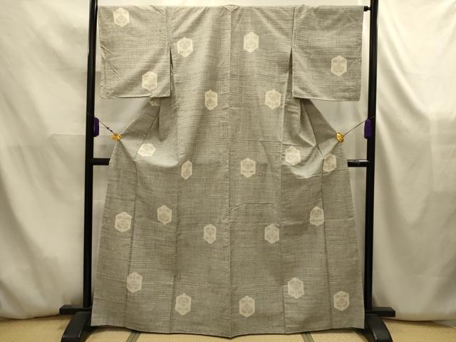 平和屋着物■上質な紬 亀甲花文 正絹 逸品 AABK5827sx