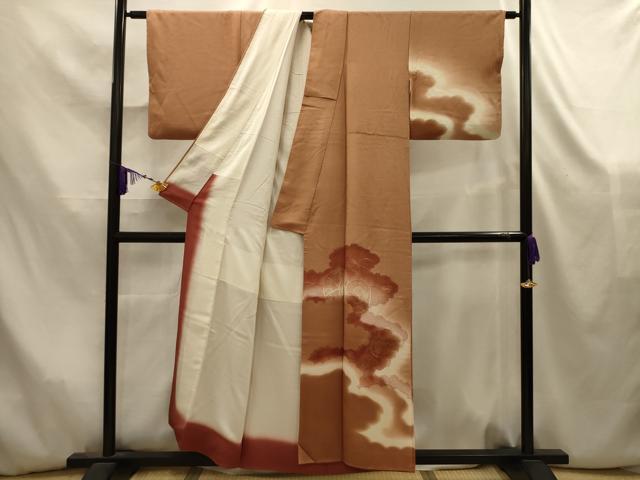 平和屋着物■中国三大刺繍 汕頭刺繍 スワトウ刺繍 訪問着 花鼓雲霞文 暈し染め 正絹 逸品 AABK5829sx