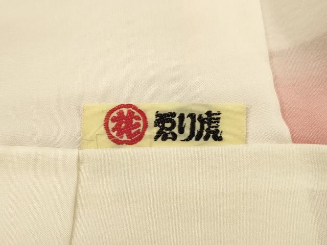 平和屋着物■上質な小紋 流水花文 金彩 丹後ちりめん 波留美 反端付き 正絹 逸品 AABK5830sx