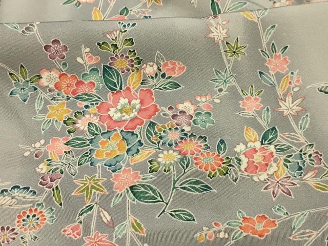 平和屋着物■上質な小紋 枝垂れ花文 暈し染め 正絹 逸品 AABK5832sx