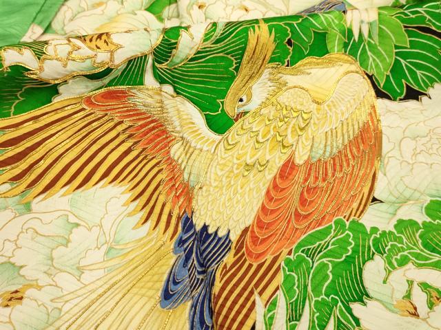 平和屋着物■豪華振袖 駒刺繍 花鳥文 金彩 正絹 逸品 AABK5840sx