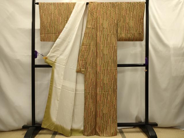 平和屋着物■上質な小紋 菱間道 正絹 逸品 AABK5844sx