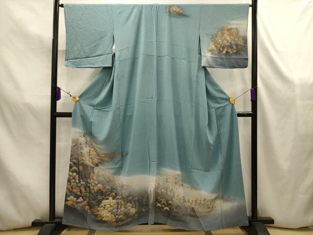 平和屋着物■訪問着 風景文 暈し染め 金銀彩 正絹 逸品 AABK5850sx
