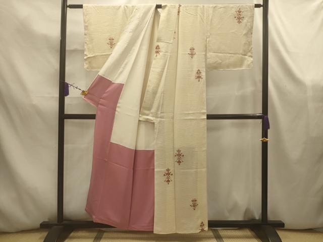 平和屋着物■上質な小紋 飾花文 金彩 正絹 逸品 AABK5852sx