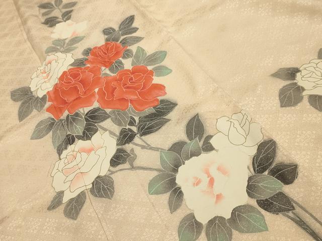 平和屋着物■訪問着 薔薇 金彩 正絹 逸品 AABK5853sx