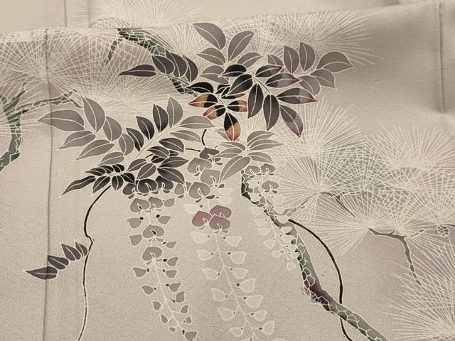 平和屋着物■訪問着 友禅 松 藤花房 暈し染め 正絹 逸品 AABK5860sx