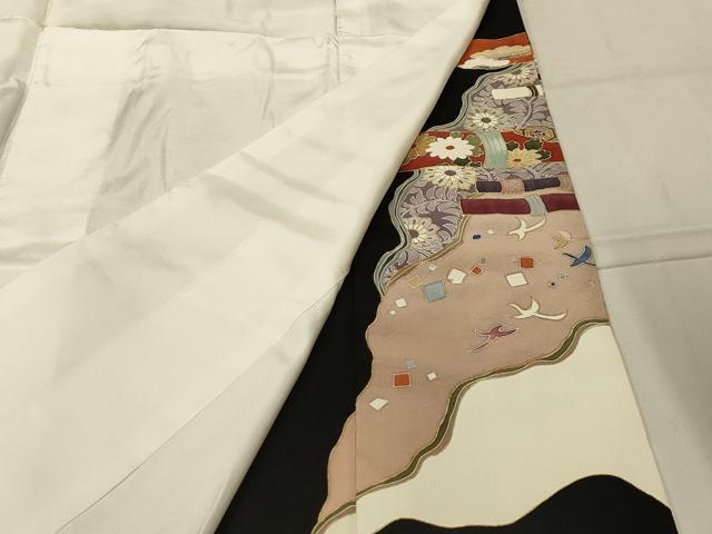 平和屋着物■豪華黒留袖 作家物 道長花鳥横笛文 金彩 正絹 逸品 AABK5878sx