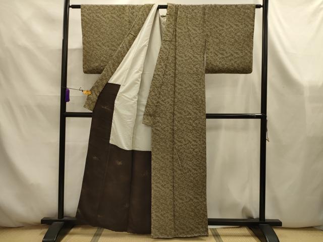 平和屋着物■上質な小紋 飛鳥文 鬼しぼ縮緬 正絹 逸品 AABK5895sx