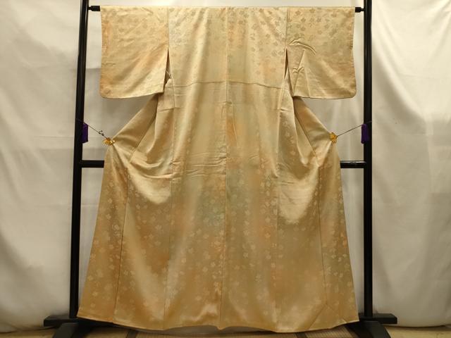 平和屋着物■上質な小紋 枝垂れ花地紋 暈し染め 正絹 逸品 AABK5915sx