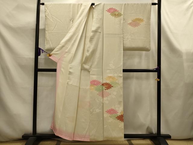 平和屋着物■訪問着 駒刺繍 枝花文 暈し染め 金彩 正絹 逸品 AABK5925sx