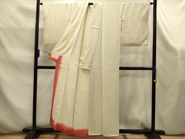 平和屋着物■上質な小紋 絞り 丸文 正絹 逸品 AABK5927sx