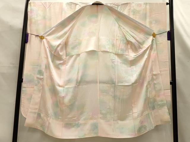 平和屋着物■振袖用長襦袢 無双仕立て 草花文 暈し染め 正絹 逸品 AABK5950sx