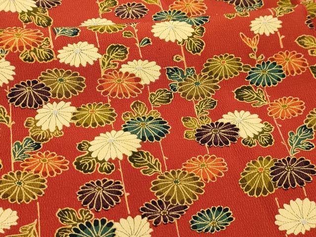 平和屋着物■上質な小紋 枝垂れ花文 鬼しぼ縮緬 正絹 逸品 AABK5952sx