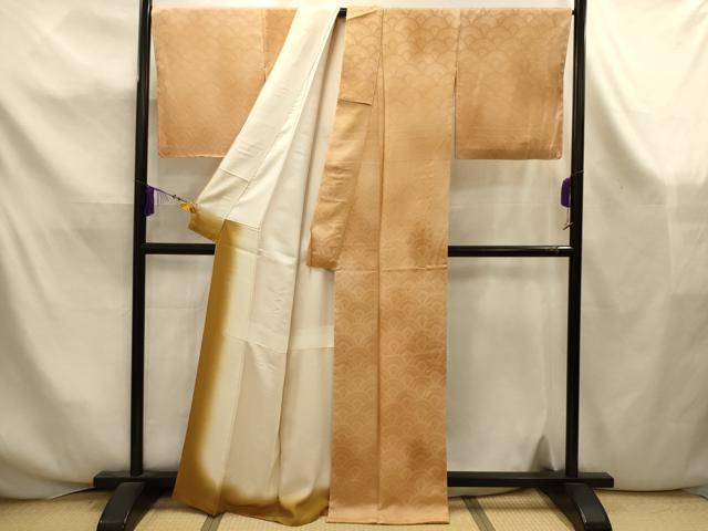 平和屋着物■上質な小紋 青海波 暈し染め 正絹 逸品 AABK5955sx