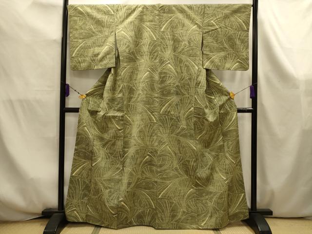 平和屋着物■上質な紬 唐草文 正絹 逸品 AABK5965sx