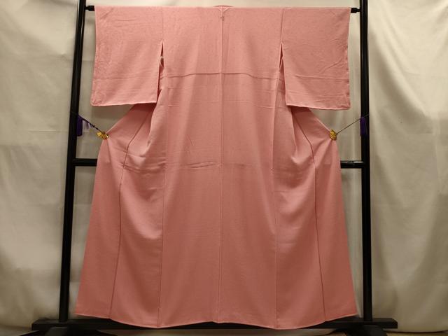 平和屋着物■上質な色無地 幾何学地紋 ときがら茶色 正絹 逸品 AABK5966sx