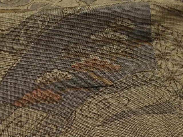 平和屋着物■上質な紬 松竹梅地紙重ね吉祥文 正絹 逸品 AABK5972sx