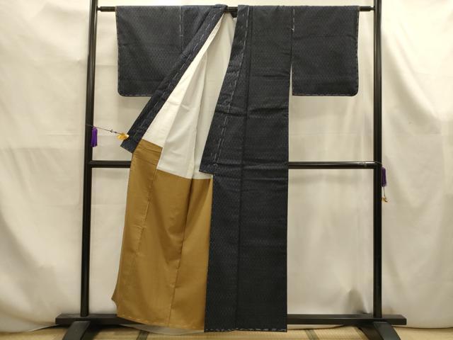 平和屋着物■上質な紬 亀甲文 正絹 逸品 AABK5975sx