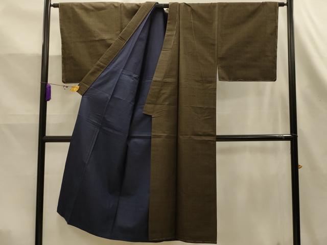 平和屋着物■男性 紬 格子 正絹 逸品 AABK5977sx