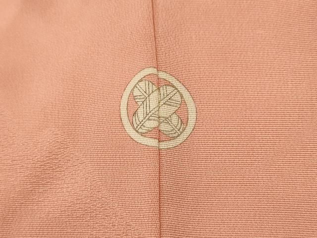 平和屋着物■上質な色無地 風景地紋 赤香色 正絹 逸品 AABK5995sx