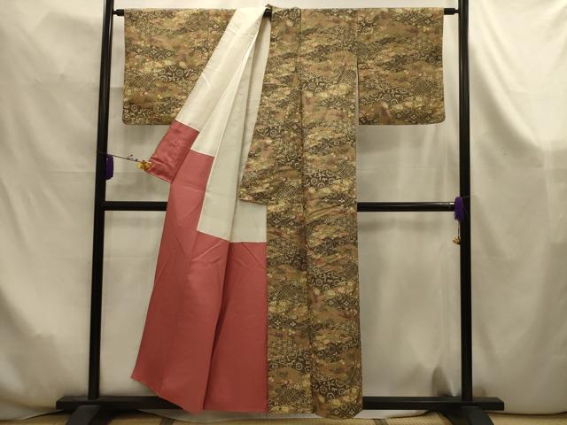 平和屋着物■江戸小紋 吉祥草花文 正絹 逸品 AABK5996sx