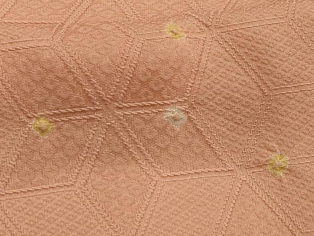 平和屋着物■上質な小紋 絞り 赤香色 正絹 逸品 AABK6003sx