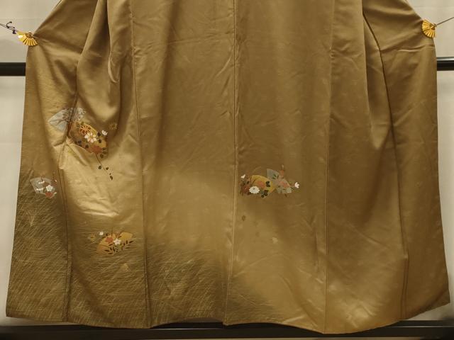 平和屋着物■訪問着 駒刺繍 地紙重ね花文 暈し染め 金銀彩 正絹 逸品 AABK6013sx