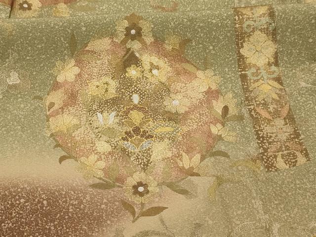 平和屋着物■豪華色留袖 作家物 刺し子刺繍 宝相華 暈し染め 金銀彩 正絹 逸品 AABK6014sx