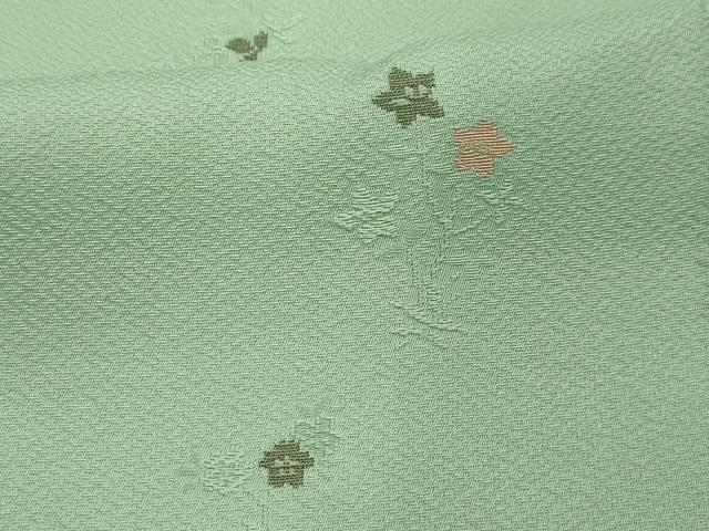 平和屋着物■上質な小紋 地紋起こし 草花文 金糸 正絹 逸品 AABK6021sx