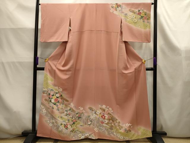 平和屋着物■訪問着 霞花文 暈し染め 金彩 正絹 逸品 AABK6024sx