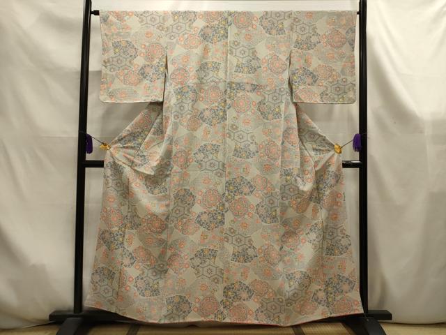 平和屋着物■上質な小紋 吉祥花文 正絹 逸品 AABK6032sx
